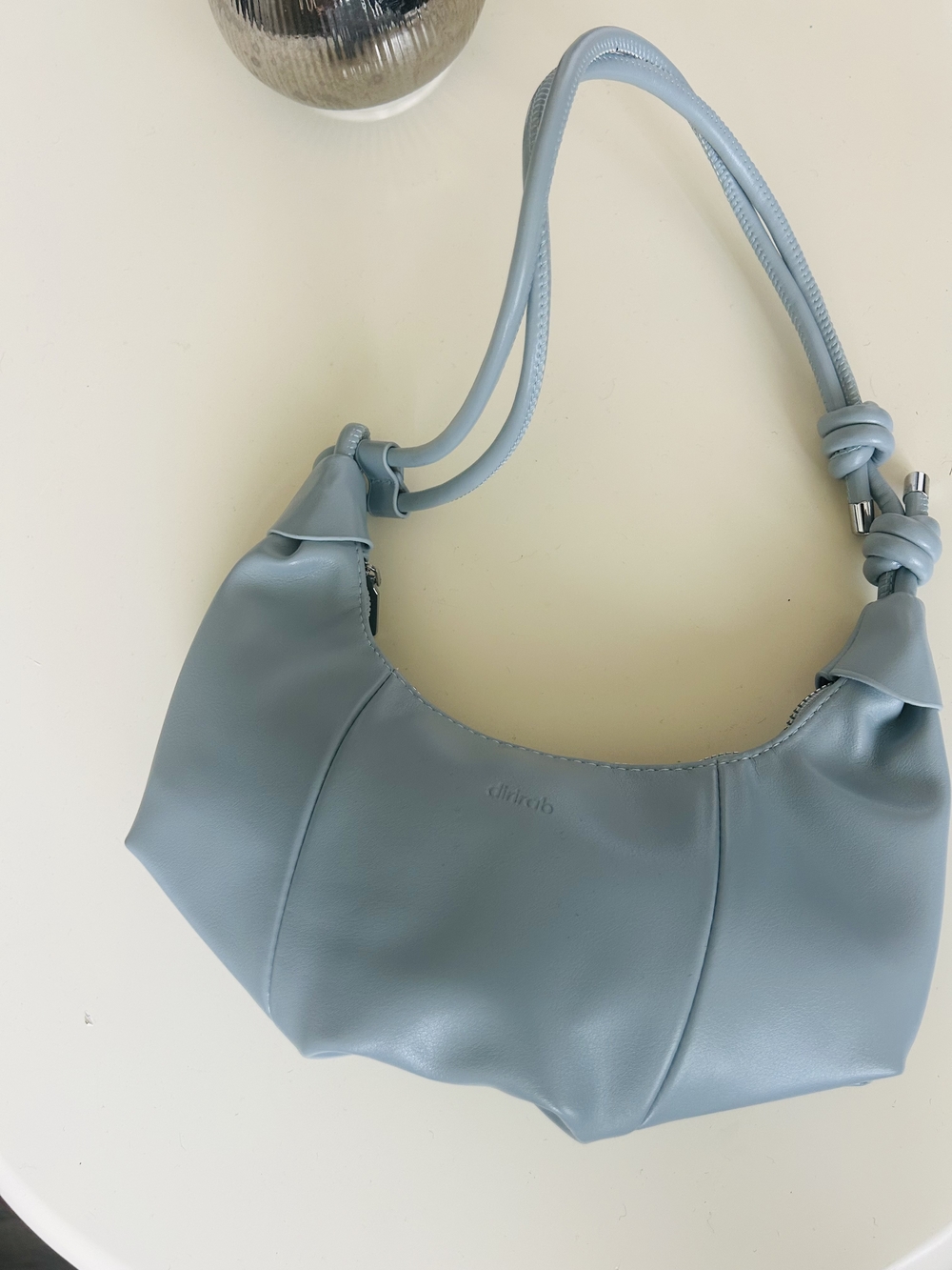 Knotted Strap Light Blue Shoulder Bag